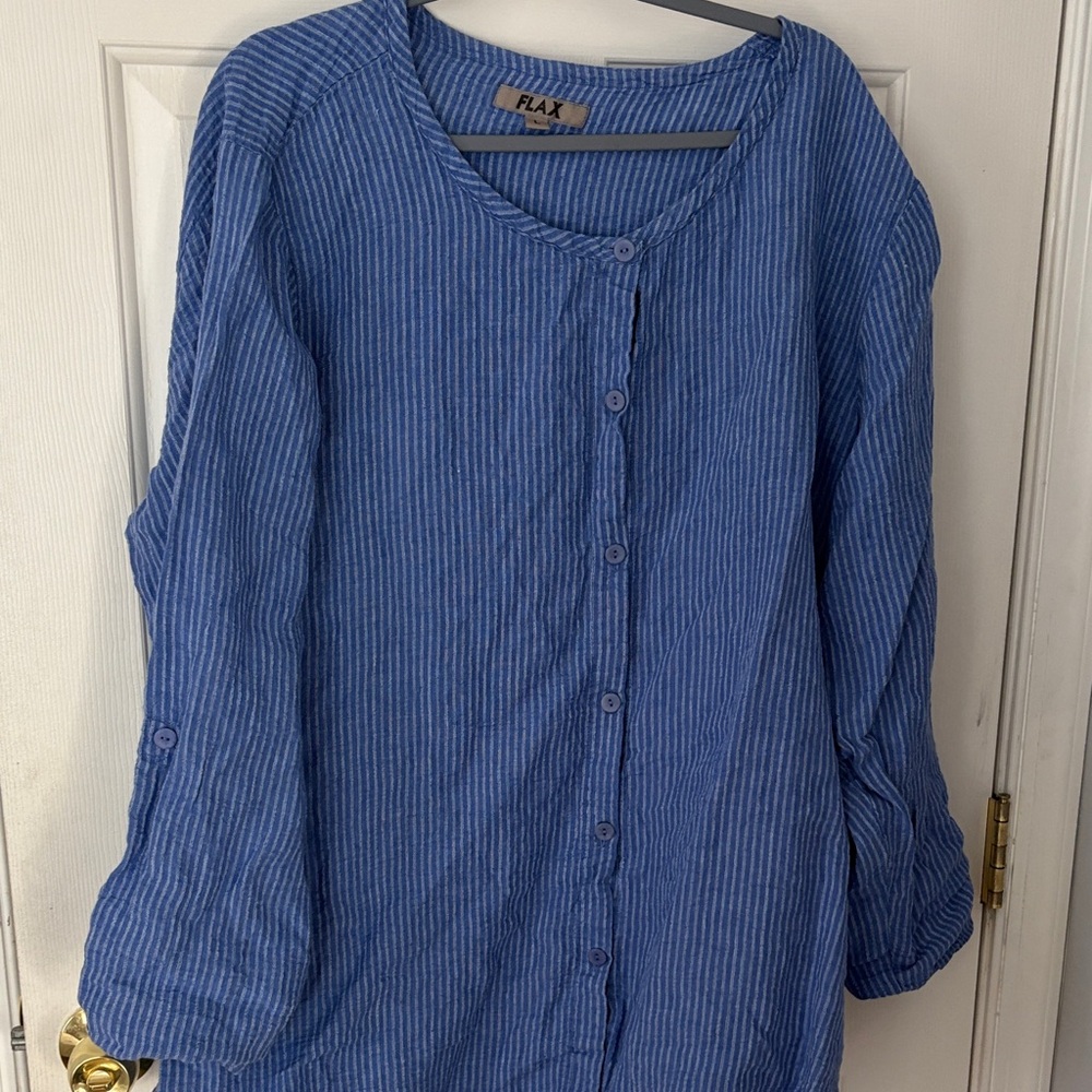 Flax linen button up tunic